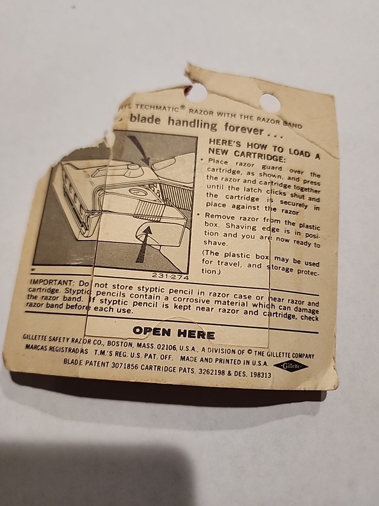 Vintage Gillette Techmatic Razor Band