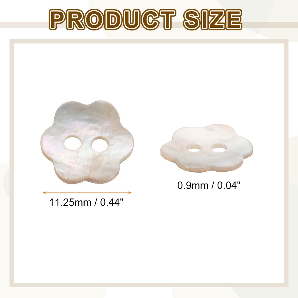 50pcs Pearl Shell Buttons 0.44" Flower Shell Sewing Button for Cloth Craft