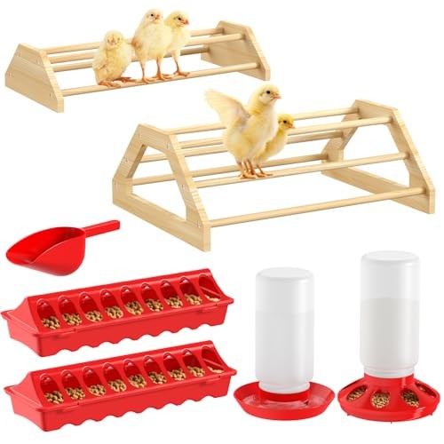 7-in-1 Chicken Brooder Box for Chick Starter Kit, Includes Red + Wood Color