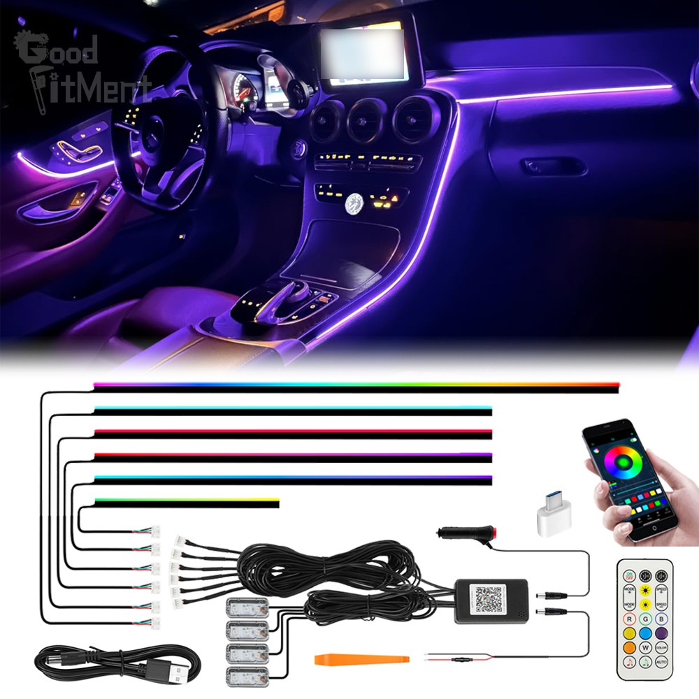For Mercedes Benz C300 C350 C63 10in1 Ambient Lighting Interior LED Strip Light