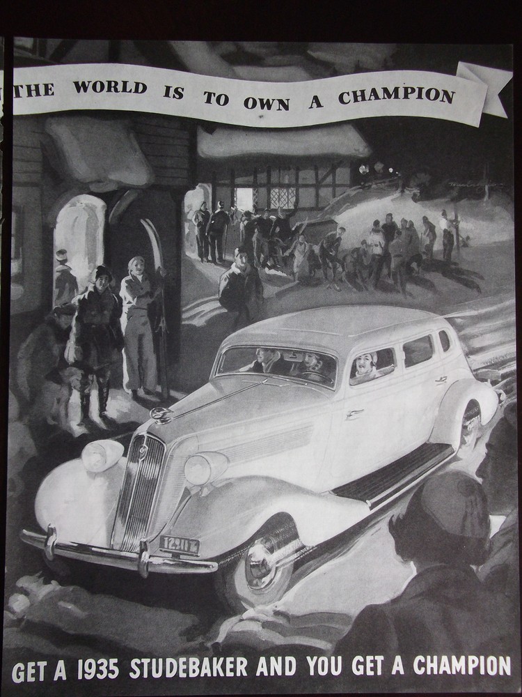 1935 Studebaker Champion Automobile 2 Full Page Advertisement