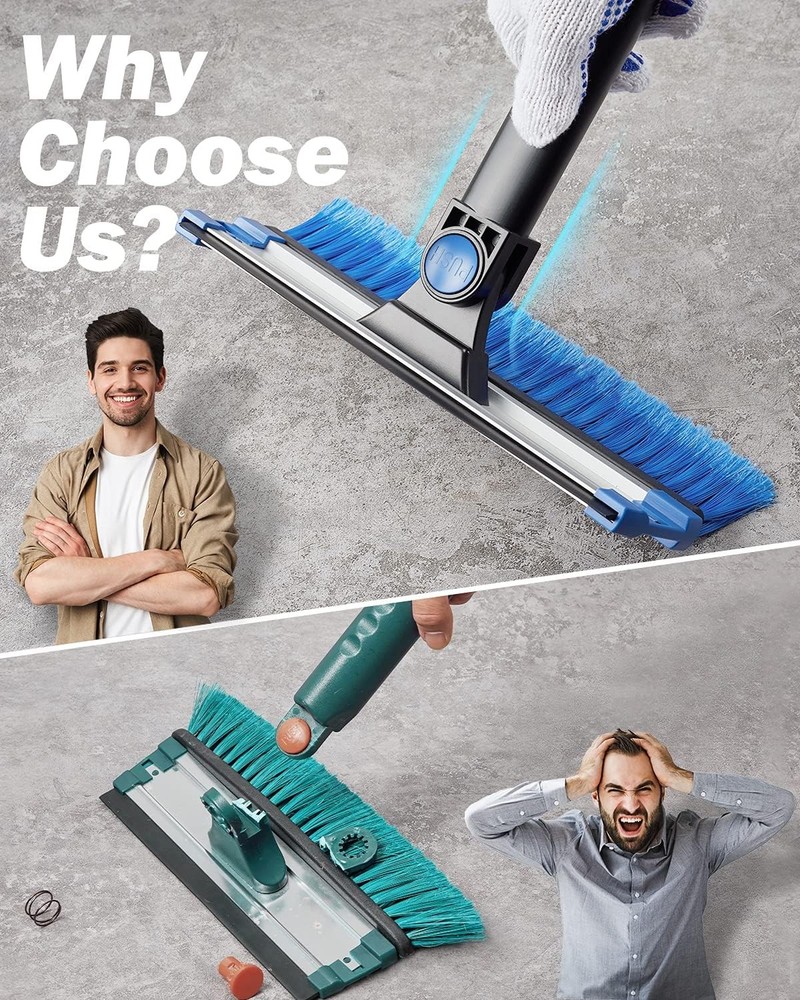 47.7” Extendable Snow Brush & Ice Scraper for Car Windshield, Blue