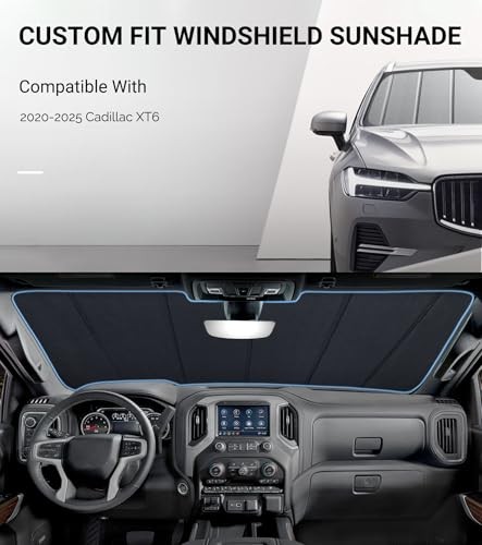 Windshield Sun Shade for Cadillac XT6 2020-2025,Dashboard Protection Front