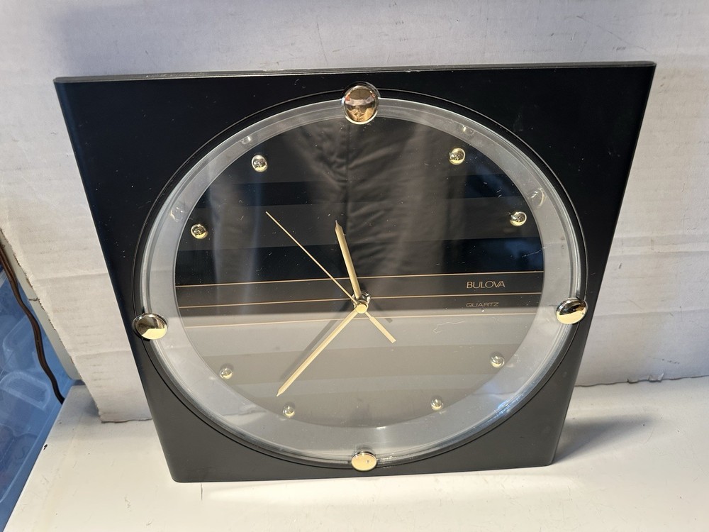 Bulova Wall Clock Post-Modern Modernism MCM Style - Works Fine