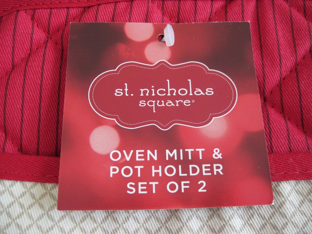 St. Nicholas Square Oven Mitt & Pot Holder Snowman Set NWT