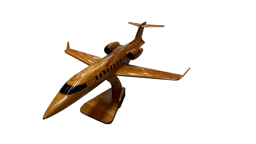 Lear45 Mahogany Wood Desktop Airplane Model