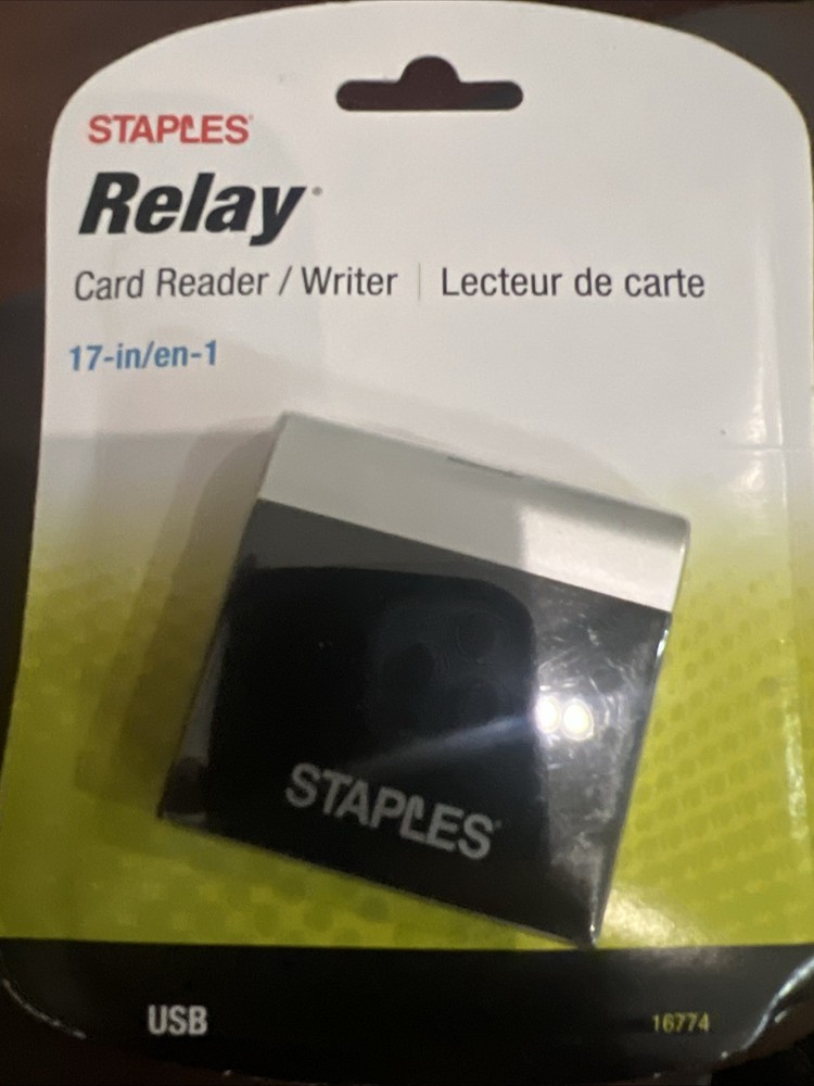 Staples Relay.  Card Reader/writer. 17-in