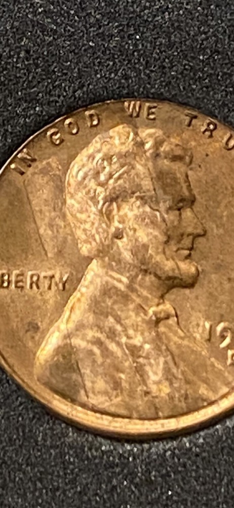 1957-D Lincoln Cent Raised Two Tone & Slight Reverse Die Clash Error, RCUD MM