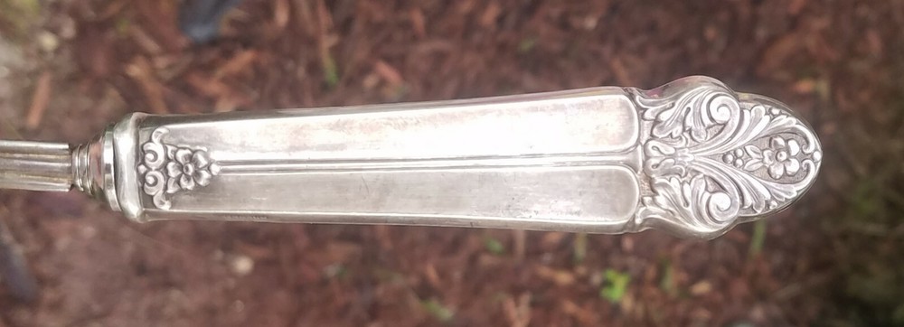 Vintage 9" Sterling Silver Serving Salad Meat Fork
