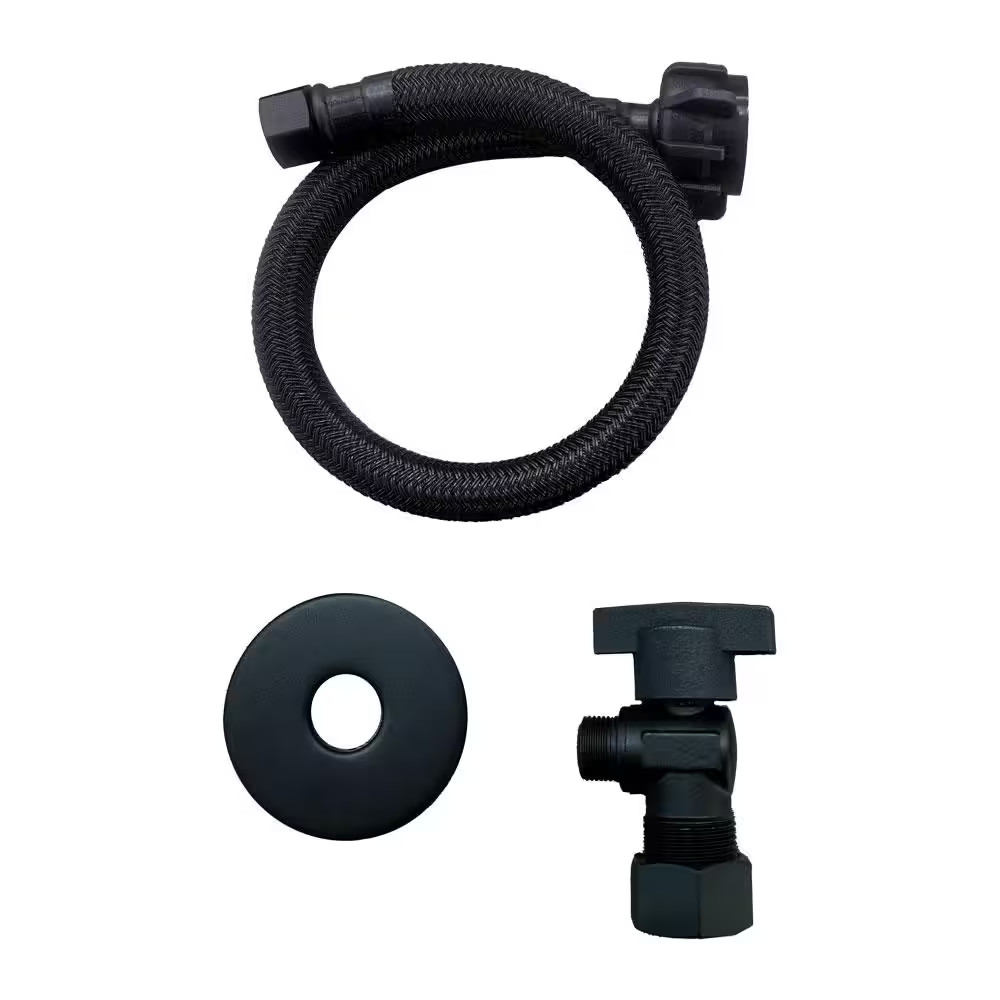 16 In. Matte Black Toilet Installation Kit