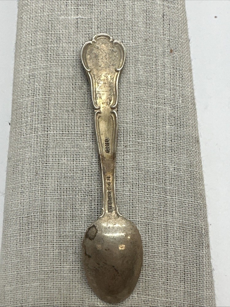 Franklin Mint Sterling Silver State Flower Salt Spoon-Ohio