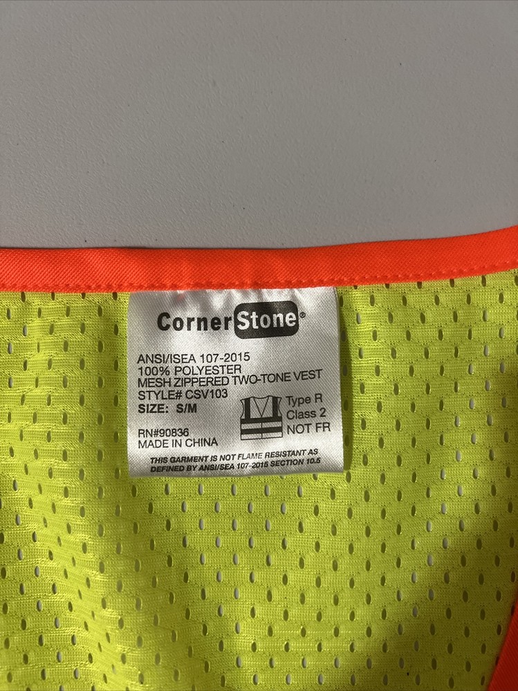Cornerstone Reflective Safety Vest Yellow S/M
