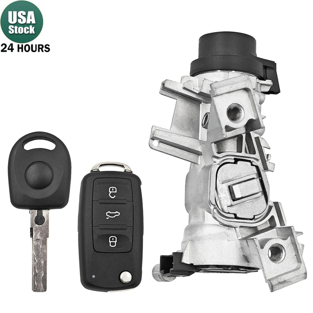 Ignition Switch Lock Assembly W/remote Control Key Shell For Vw Jetta 2006-2018