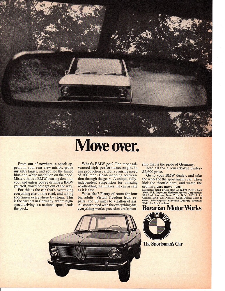 1968 BMW ~ ORIGINAL PRINT AD