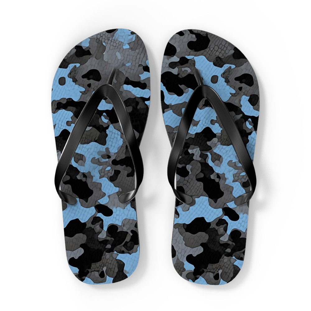 Blue Camo Flip Flops