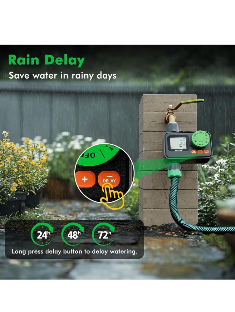RESTMO Sprinkler Timer, Programmable Water Timer for Garden Hose, Automatic Cont