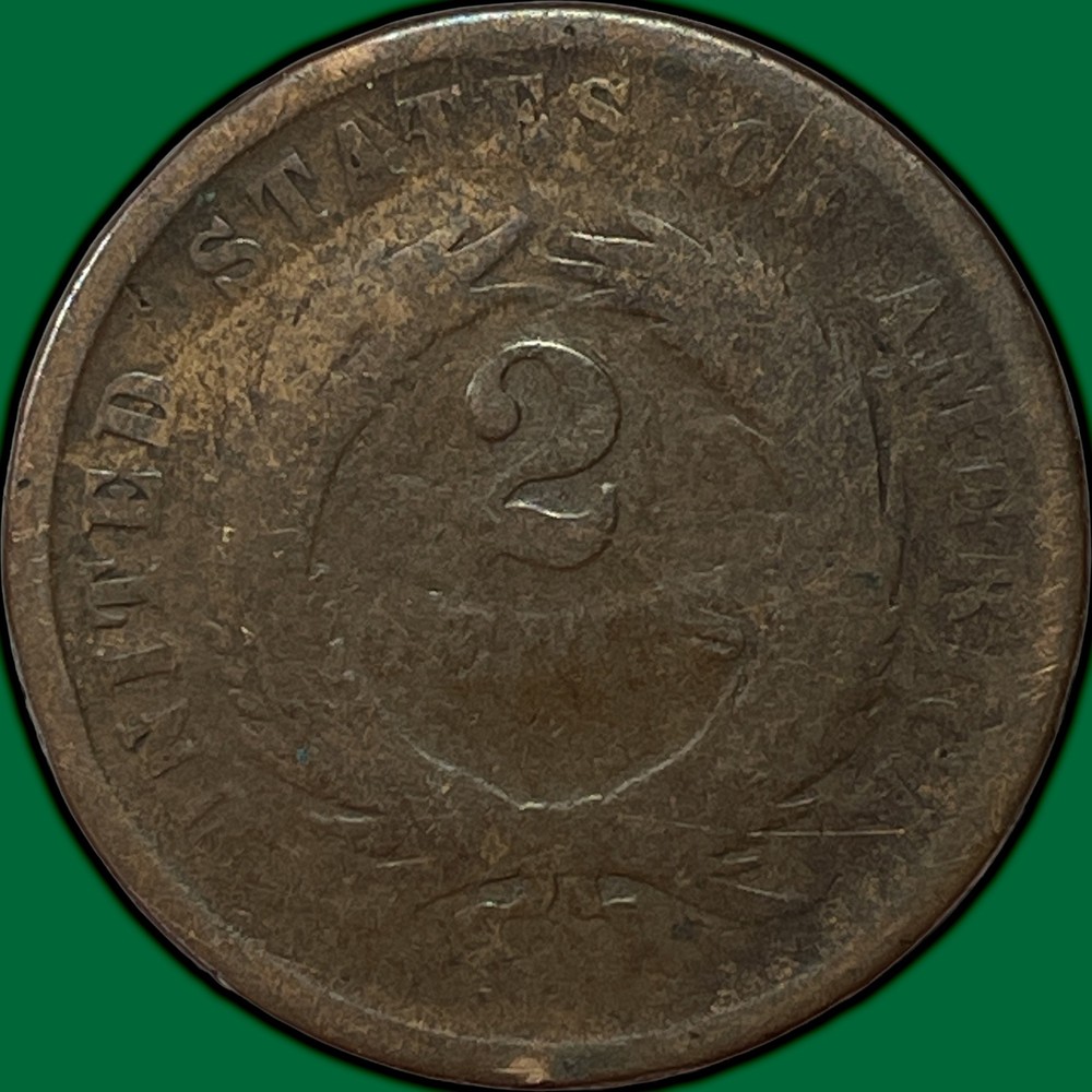 1864 Two Cent Piece Good G Coin #38619