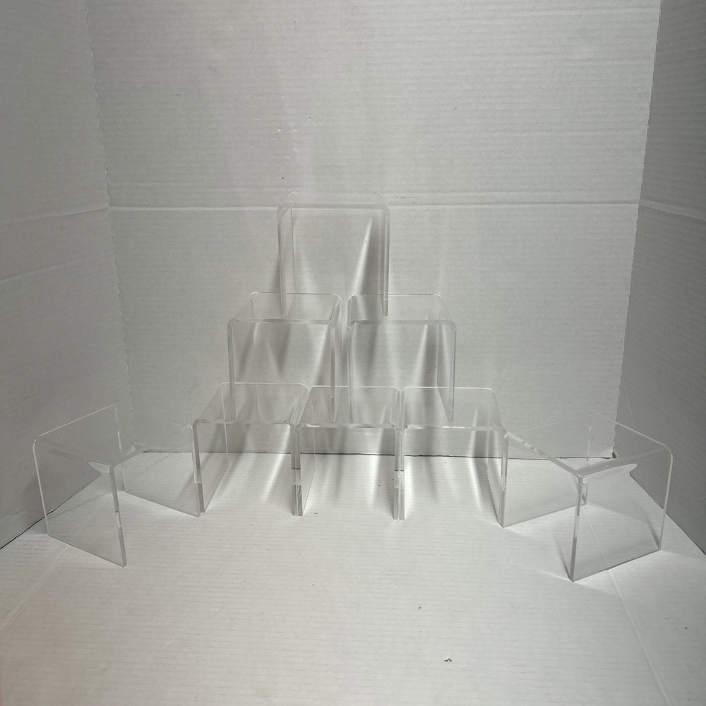 4” Acrylic Display Riser Set Of 8-preowned