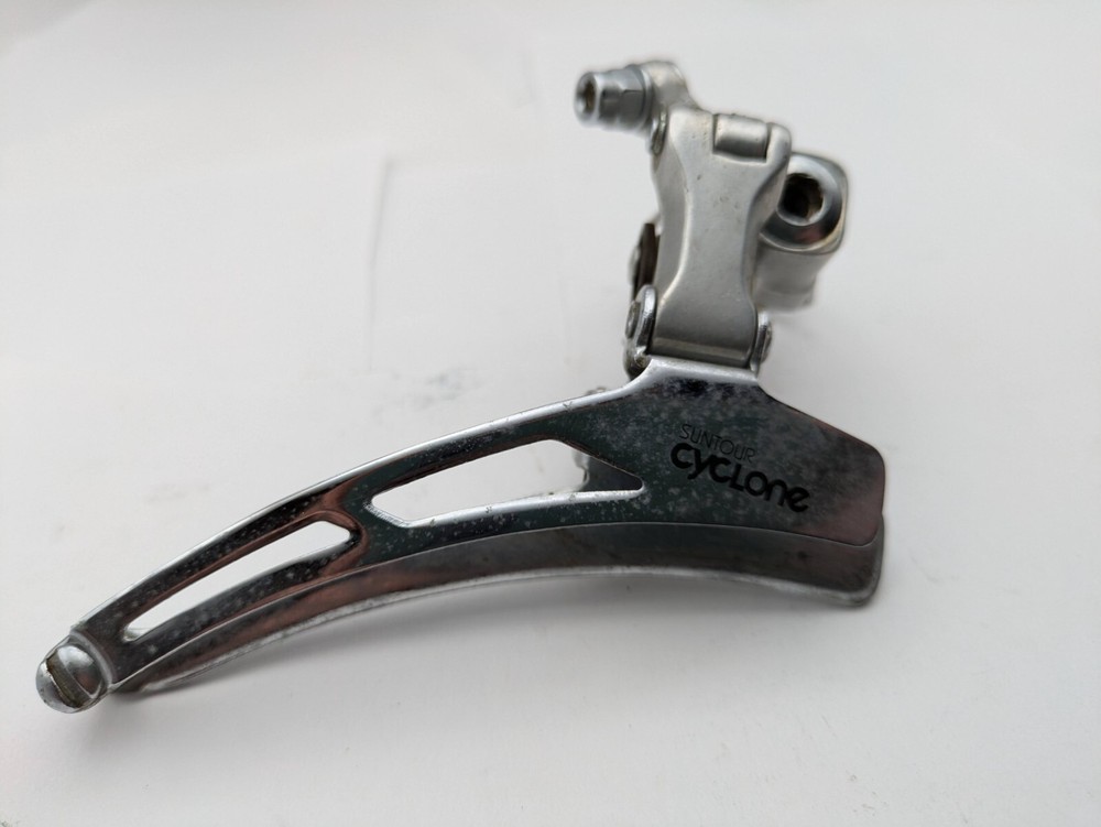 SUNTOUR CYCLONE FRONT DERAILLEUR JAPAN MAEDA 28.6 SILVER BOTTOM PULL