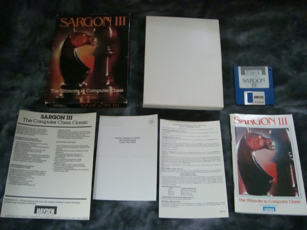 Sargon III Computer Chess game vintage DATA GENERAL ONE rare hayden software DG