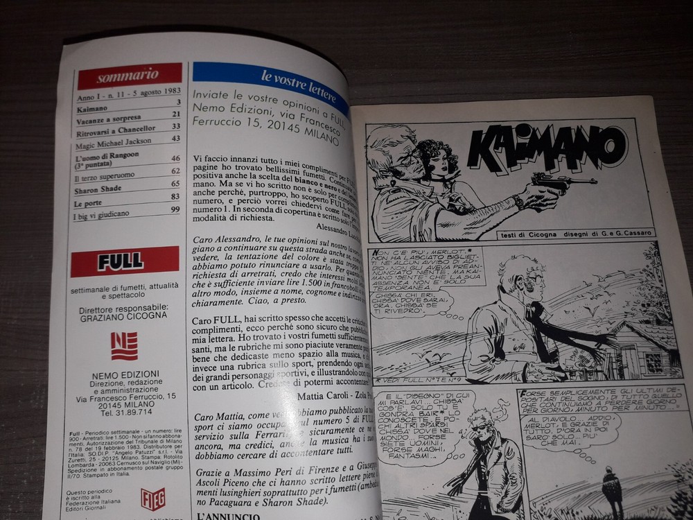 FULL Weekly Comics No. 11 Nemo Edizioni EXCELLENT