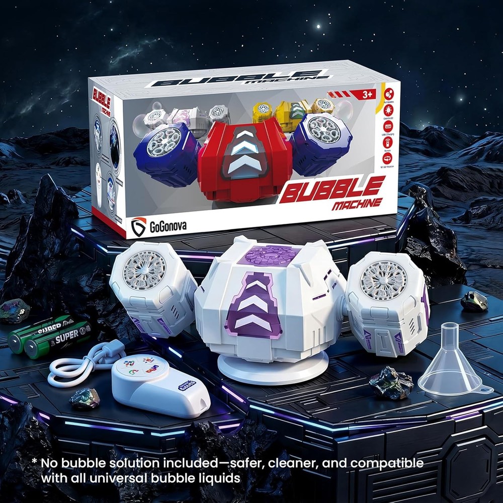 Bubble Machine, 30000+ Bubbles/Min Rechargeable Kids Bubble Machine, Big Bubble