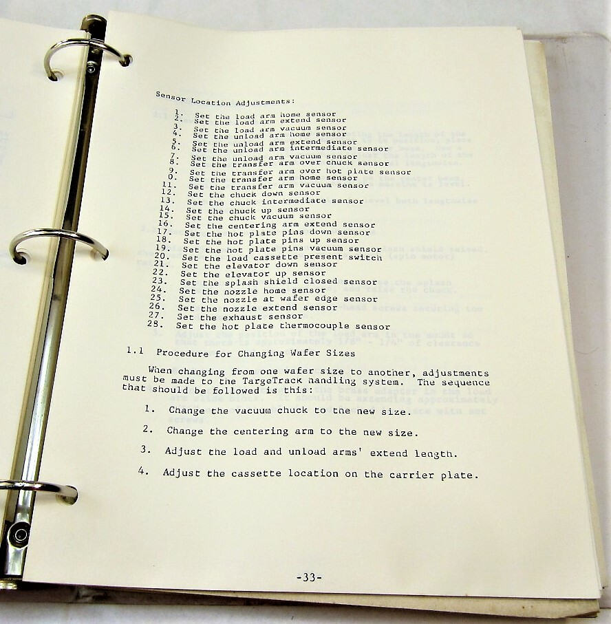 TargeTrack Wafer Processing System User's Guide 1987 Edition MTI