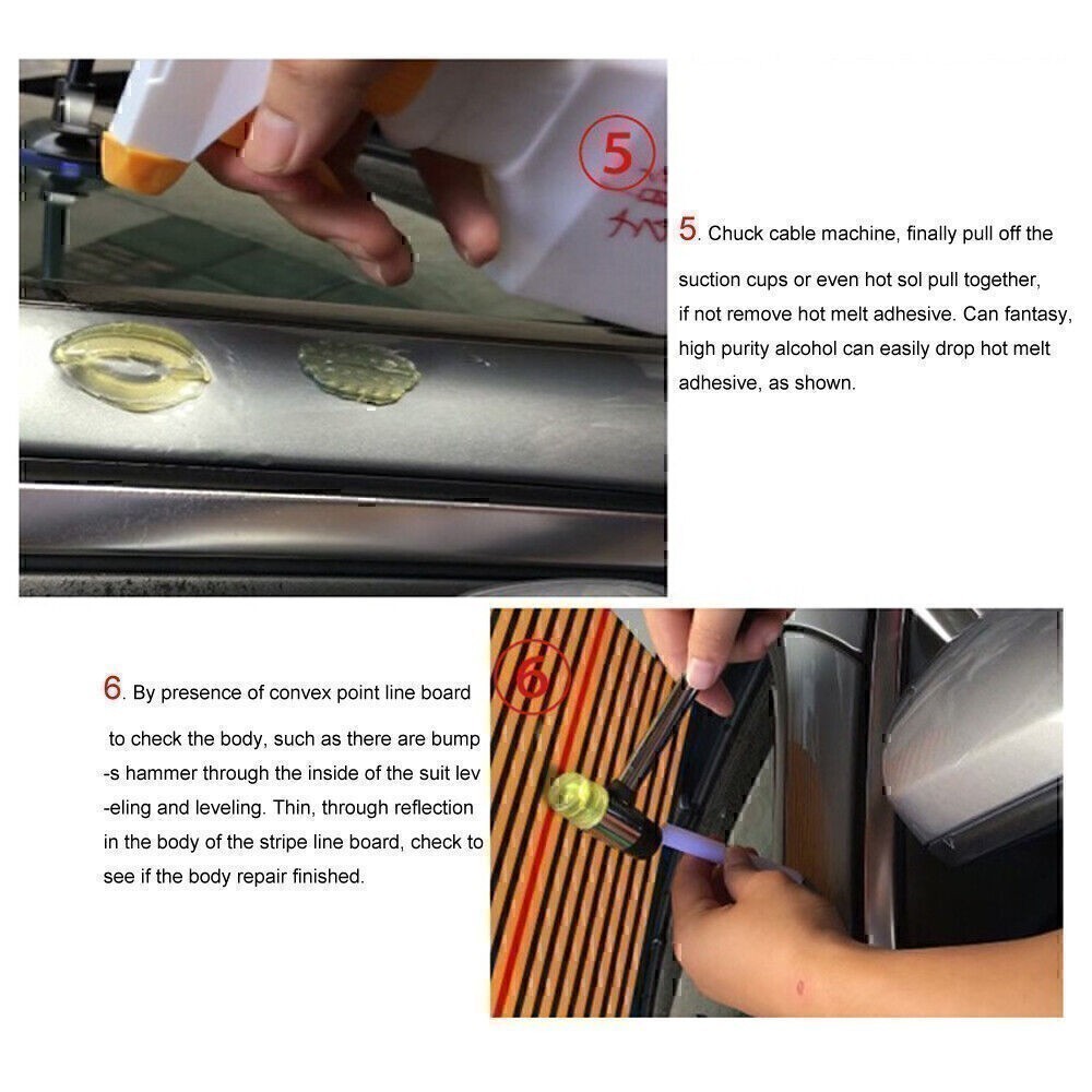 T-Bar Hammer for Universal Car Accessories Pulling Tabs Kit Dent Pit Repair