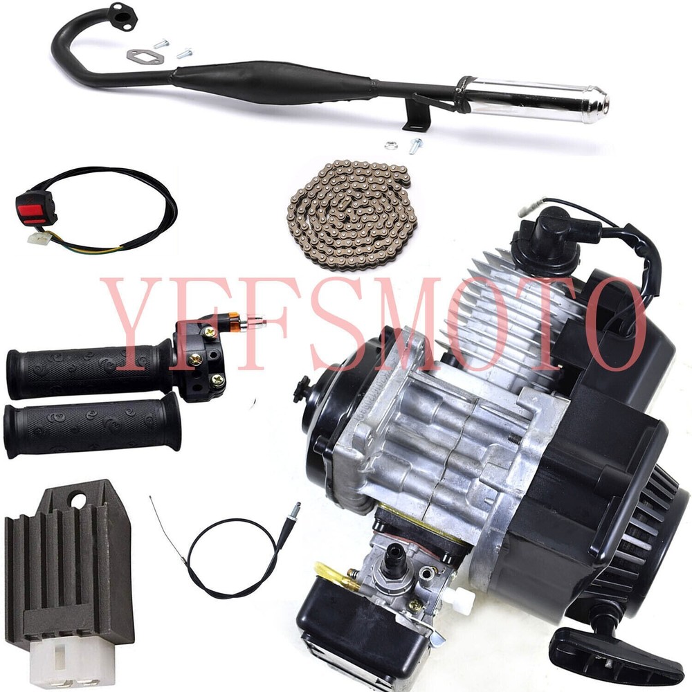 47cc Engine Motor Pull Start Full Kits for Moped Pocket Scooter E-bike ATV Mower