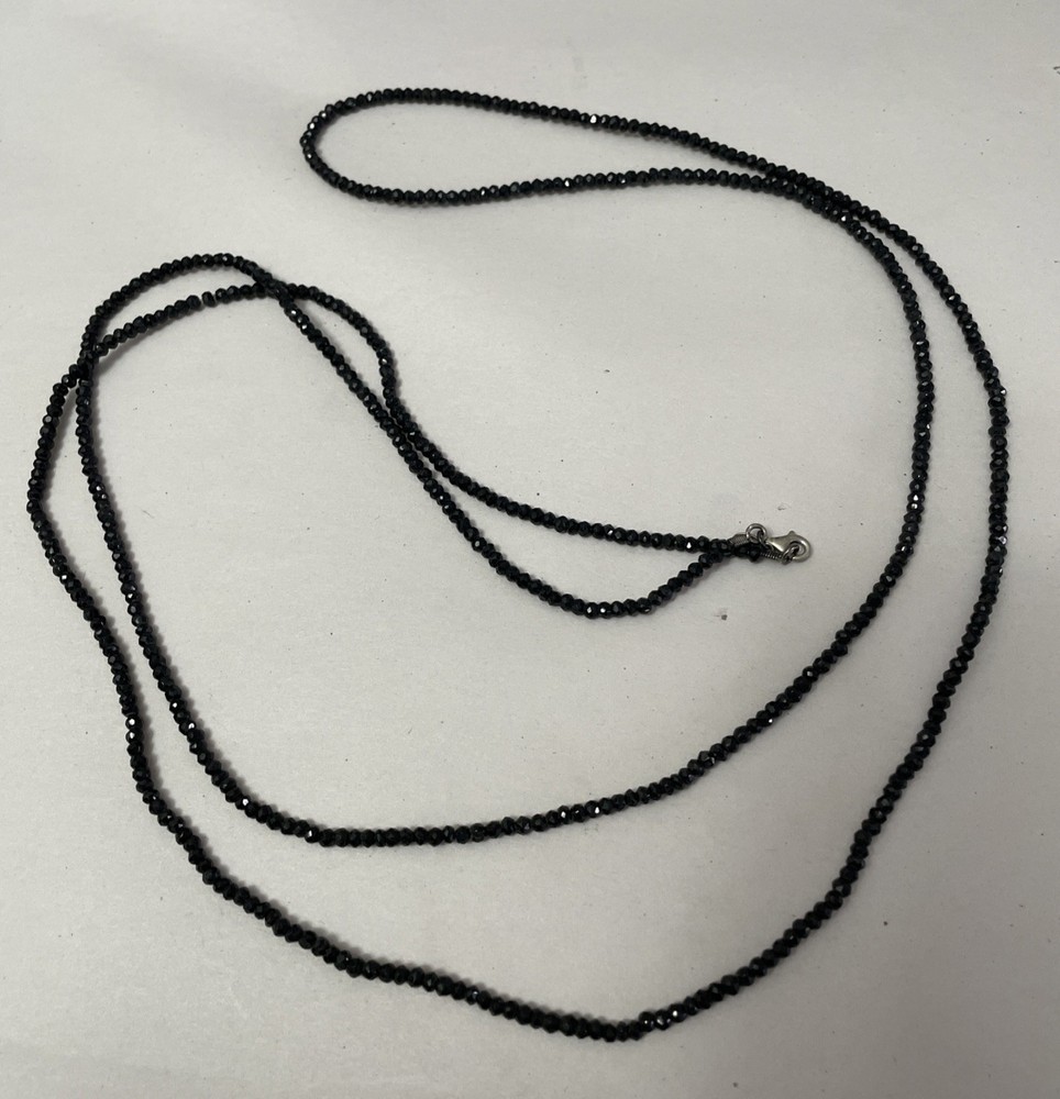925 Crystal Bead Necklace 52” Long
