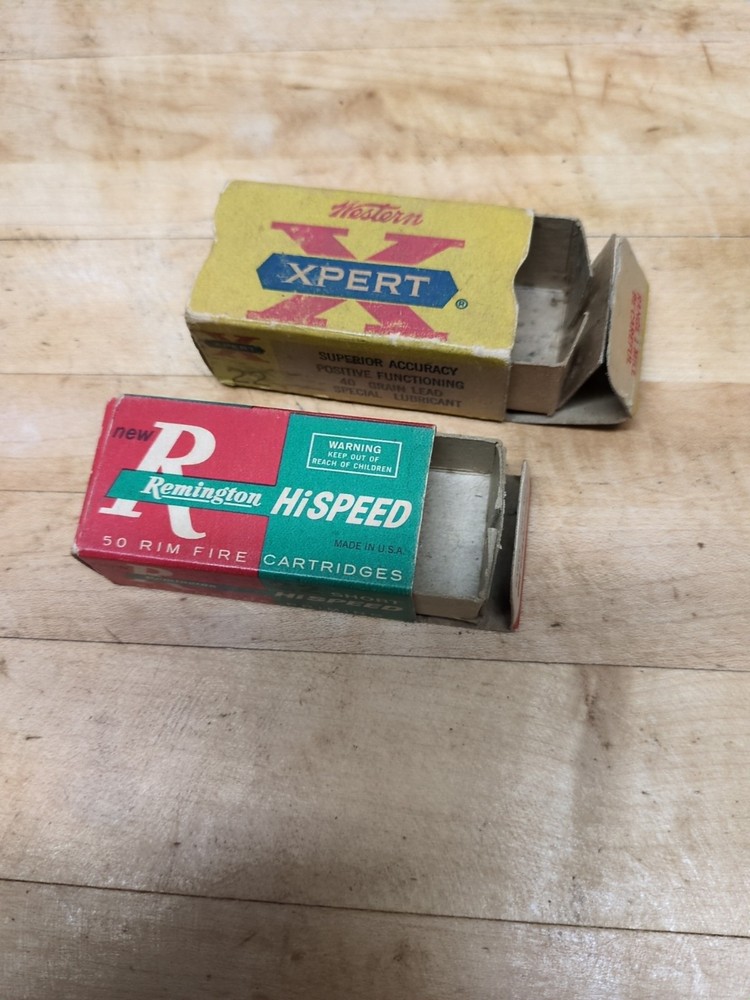 Lot Of Two Empty 22 Caliber Empty Ammo Boxes Western Remington
