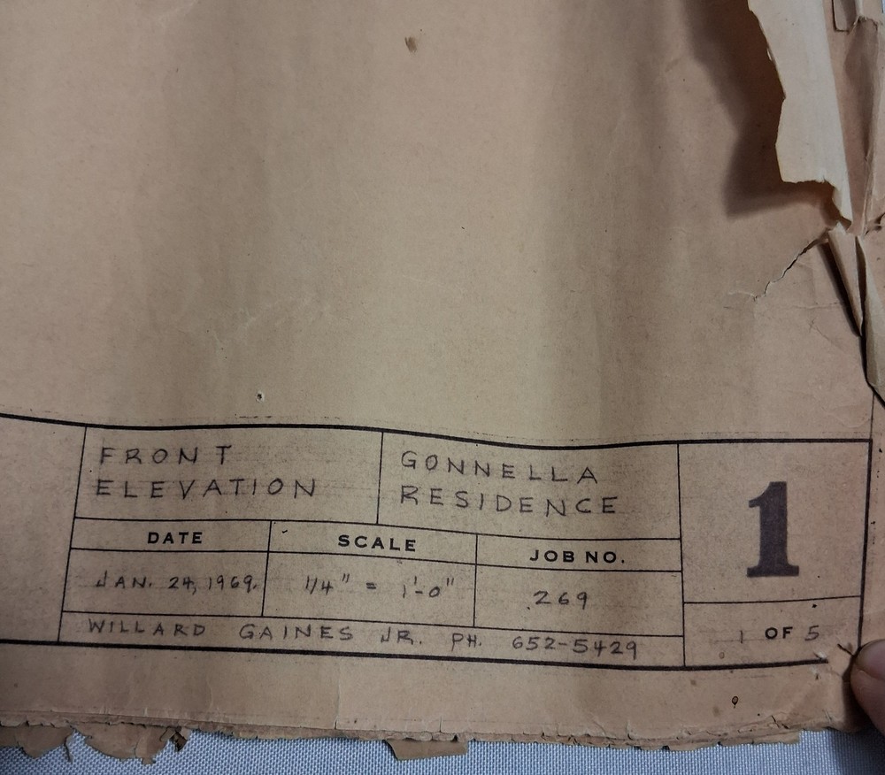 Mid Century Original 1969 Architectural Blueprints Drawings