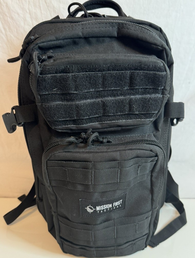 Mission First Tactical Backpack Padded Black Adjustable Hiking Military