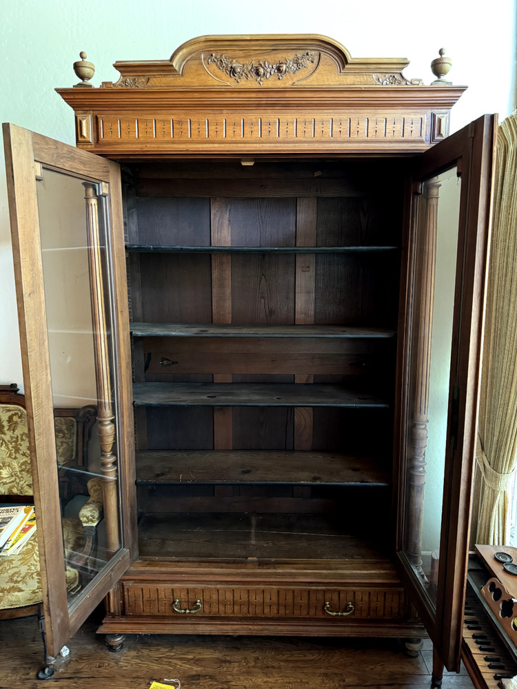 Antique mahogany bookcase 8ft tall