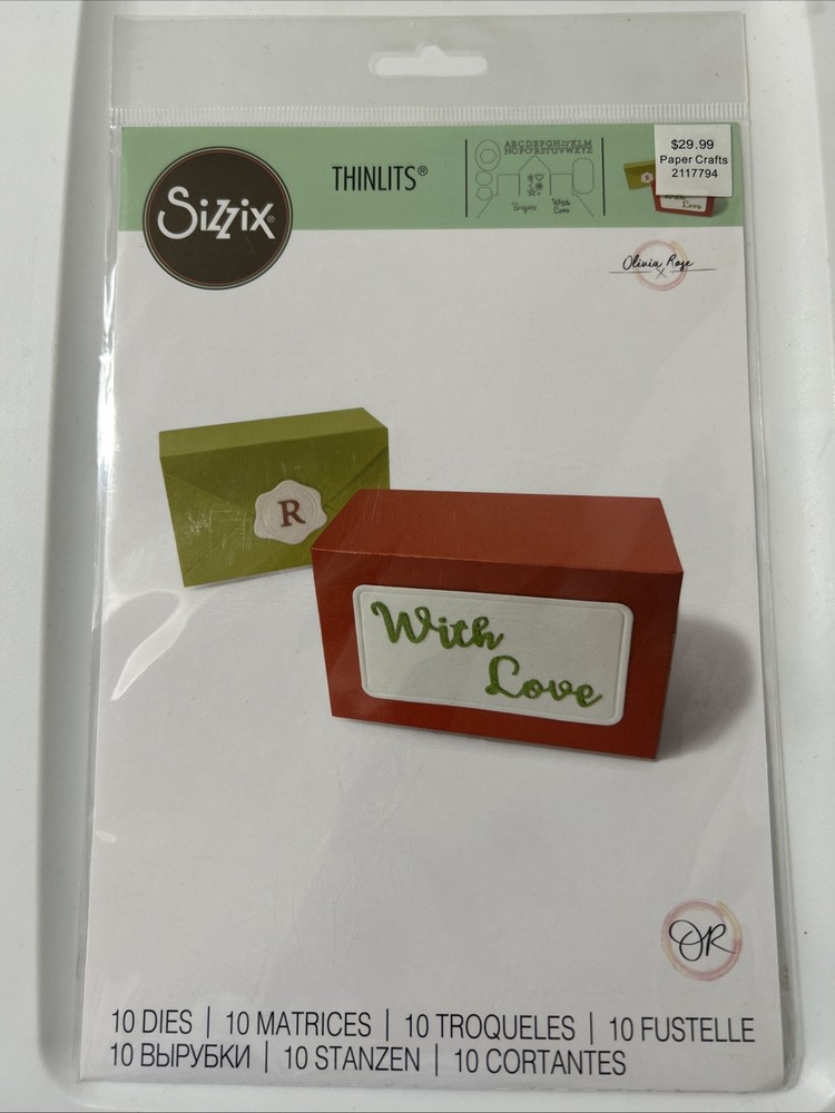 Sizzix Thinlits Box, Envelope by Olivia Rose 665024 Die Cutting Templates