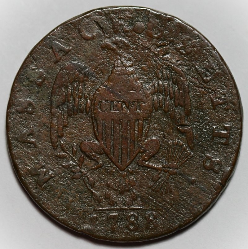 1788 Massachusetts Colonial Copper Cent