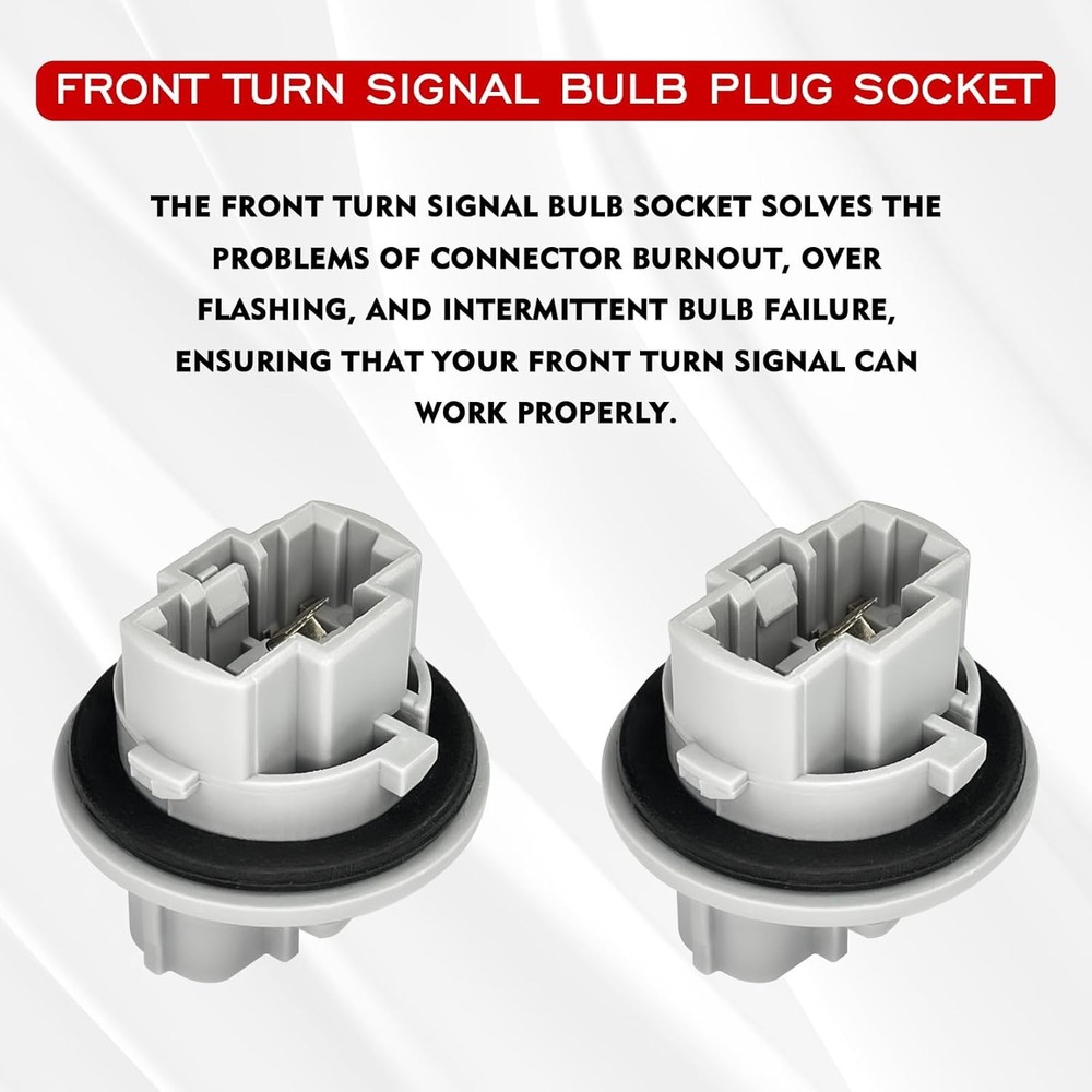 2PCS Turn Signal Bulb Socket, Front Turn Signal Blinker Light Bulb Plug Socket R