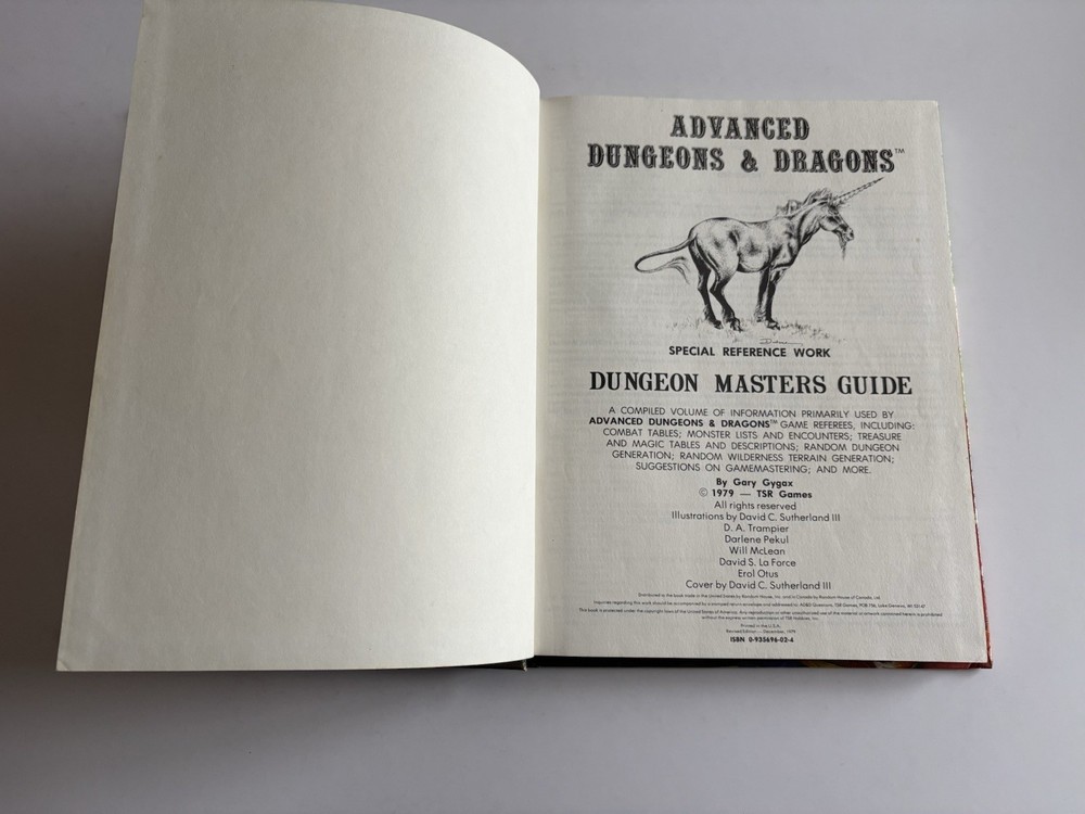 Advanced Dungeons and Dragons Dungeon Masters Guide TSR 1979