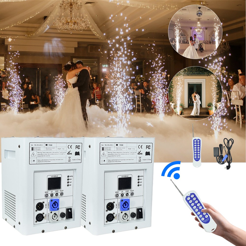 2 Packs 750W Cold Spark Machine Stage Effect Firework Machine DJ Event Wedding