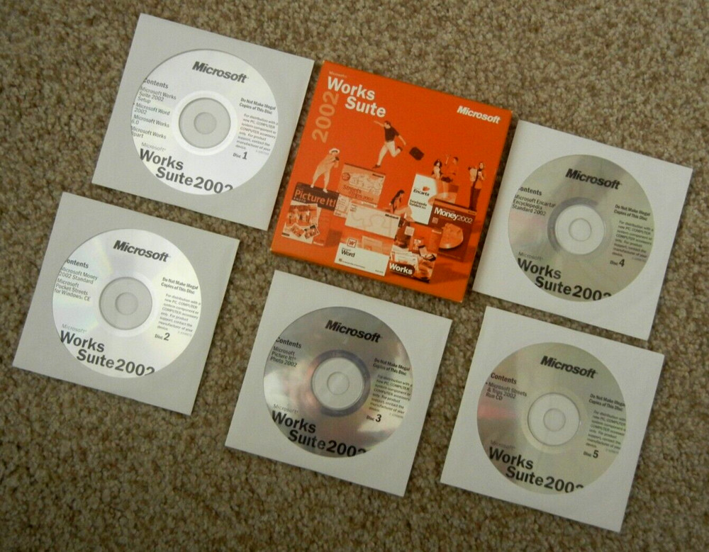 Vintage Microsoft Works Suite 2002 Excellent Condition!