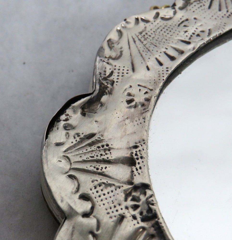 BEAUTIFUL 6 1/4" SILVER PERUVIAN CRAFTED HANGING MIRROR
