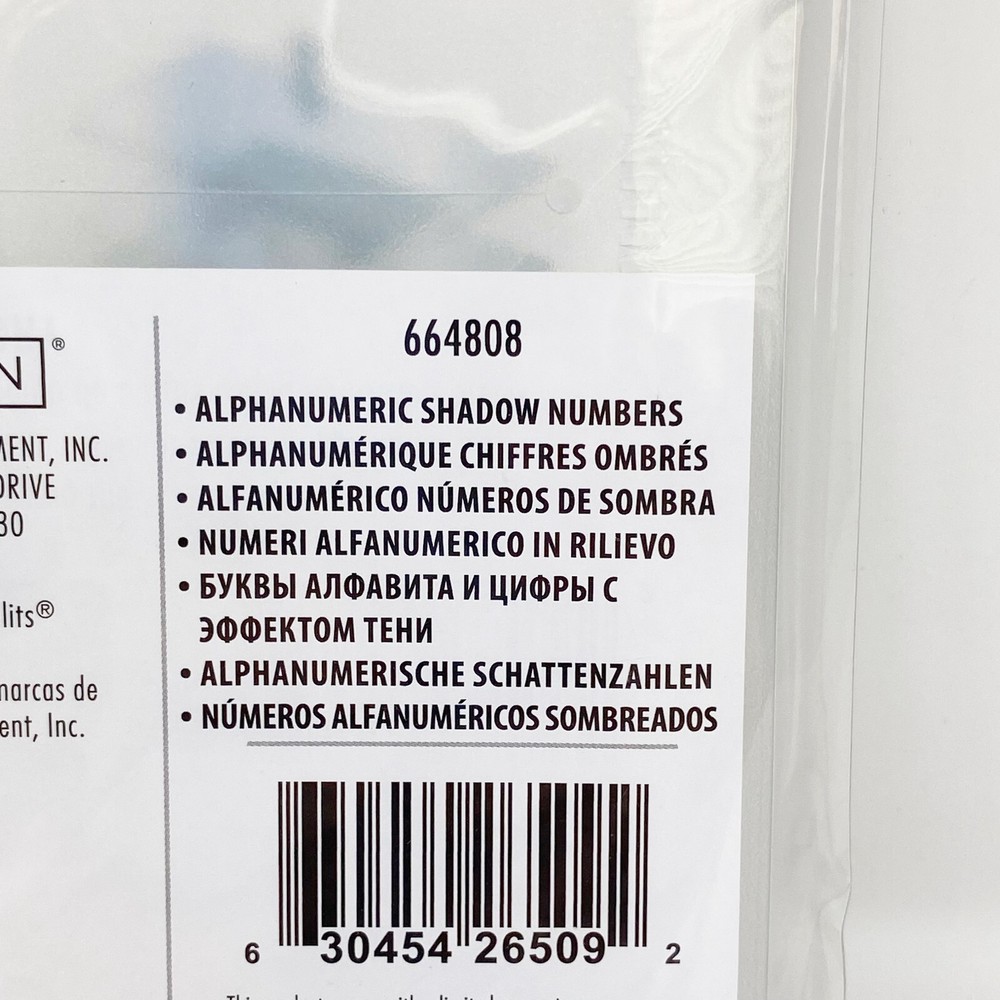Sizzix Thinlits Tim Holtz Alphanumeric Shadow Numbers Cutting Dies 664808 New