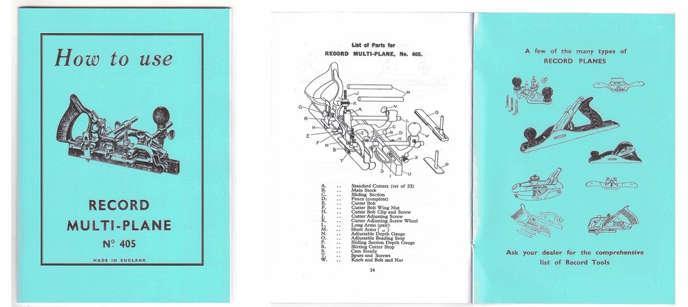 Record 405 Multi-Plane Manual