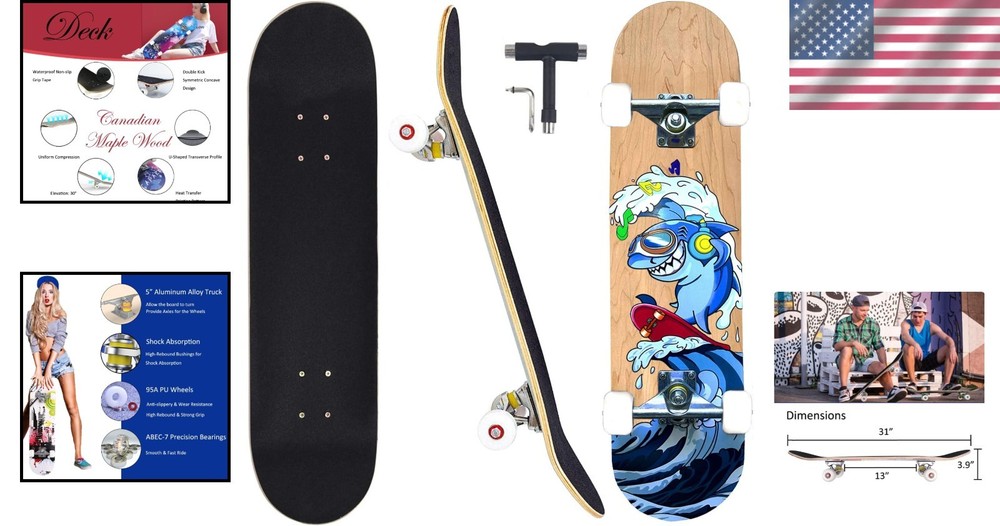 Pro Quality 31-Inch Longboard with Soft PU Wheels - Ultimate Riding Experience