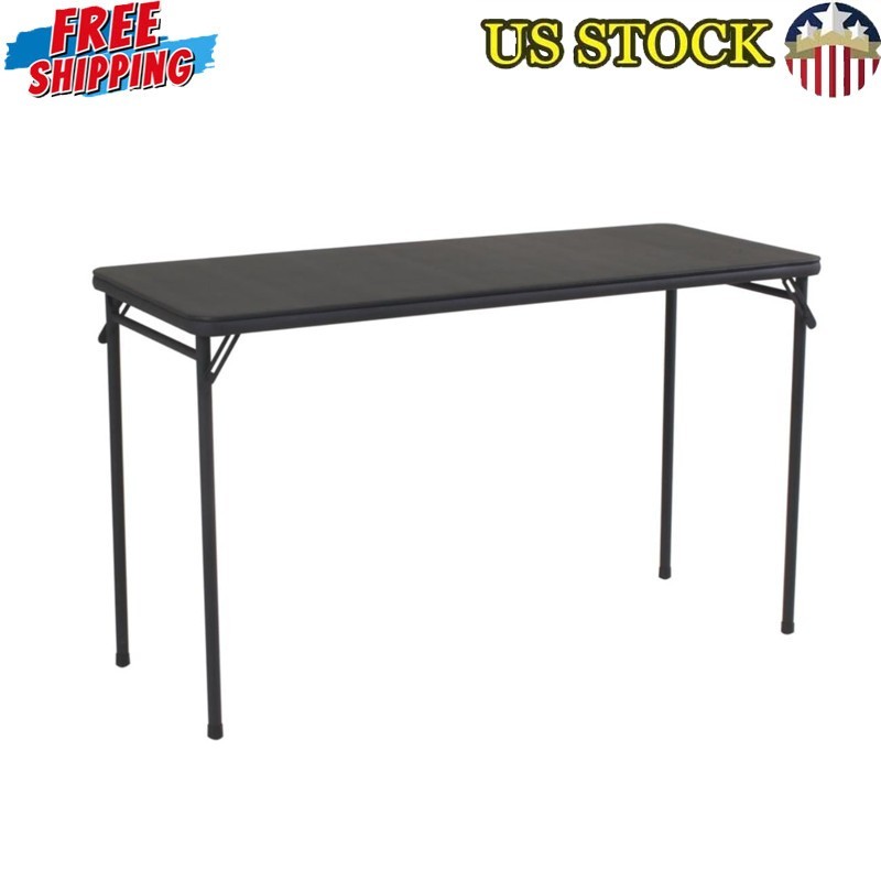 Folding Table Rectangular Vinyl Upholstered Steel Frame Lightweight Parties New