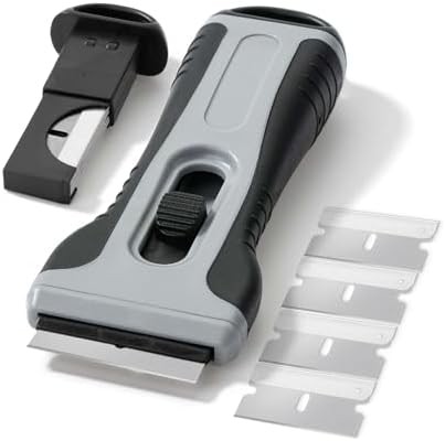 Retractable razor blade scraper tool set