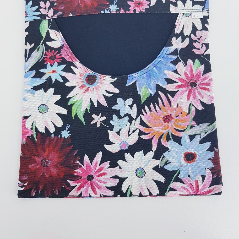 Peg Bag Handmade Black Multi-Coloured Floral Lined Laundry Clothes Peg Holder