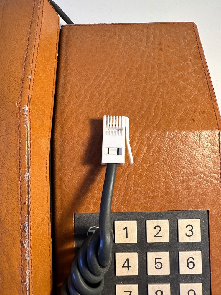 Vintage Leather British Telecom Push Button Telephone