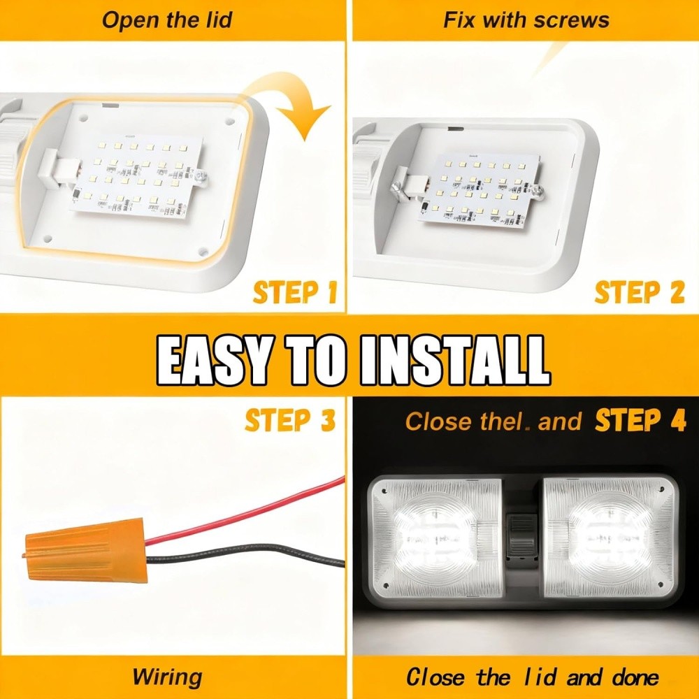 5PCS 12V Led RV Ceiling Dome Light RV Interior Lighting for Boat Trailer Camper