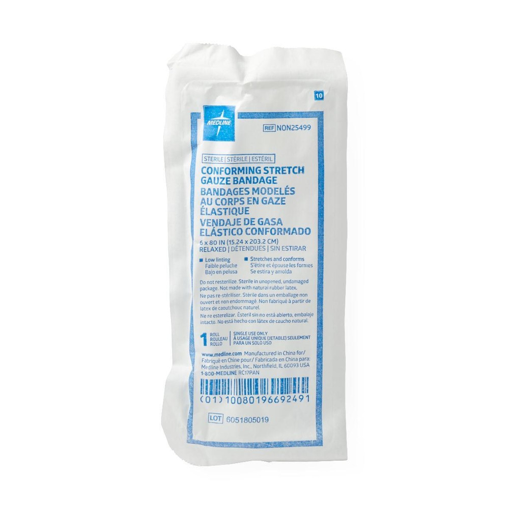 Sterile Conforming Gauze Bandage, 6" x 80", Each
